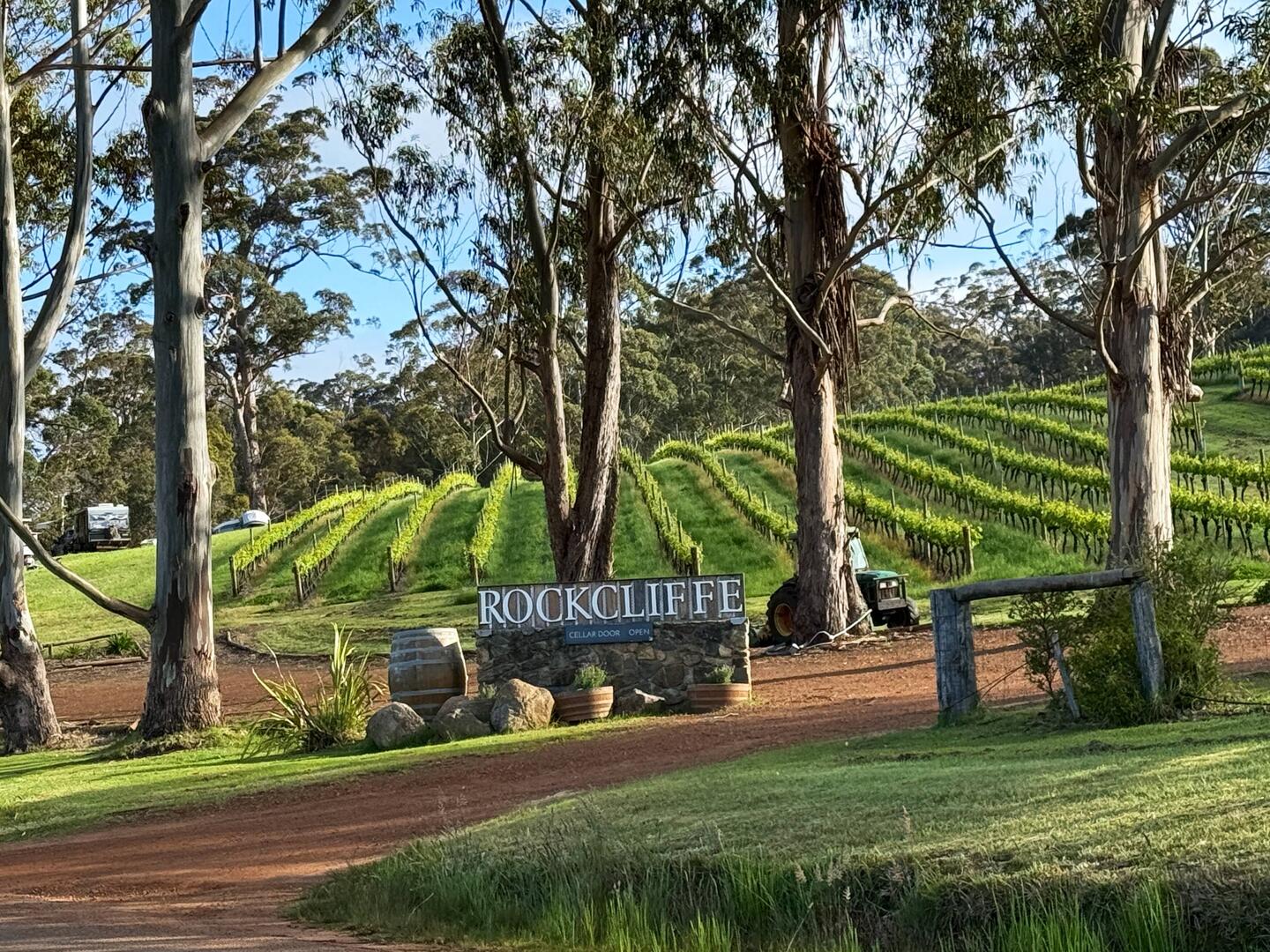 Off grid camp at Rockcliffe vineyard