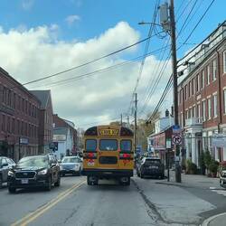 Following a school bus through Damariscotta