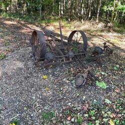 One of the old farm implements along the paths