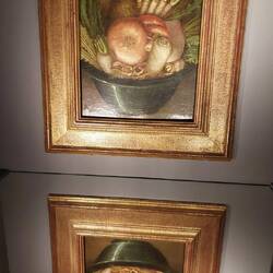 Das Gemüsegesicht - normal eine Schale mit Gemüse, auf den Kopf gestellt sieht man das Gesicht.