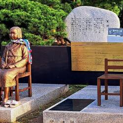 "Peace Statue" commemorating Korean girls abducted by the Japanese army in WW2 as 'comfort women'.