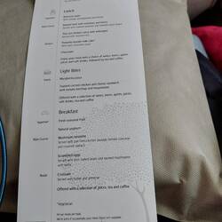 Der Speiseplan an Bord