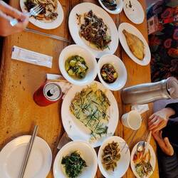 This was our lunch -- shared amongst 4 people. It was a lot of food...