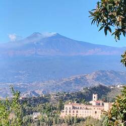 Mt. Etna seen from Taormina.