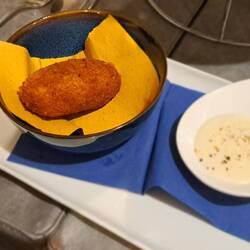 Supplì cacio pepe e gambero