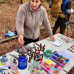 This lady was doing the coolest wax stamps on the trail.