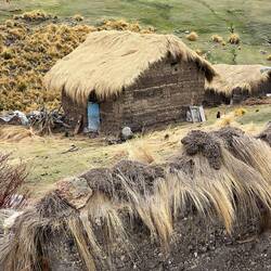 Thatched mud houses on the high plateau