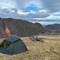 Pitched for the night