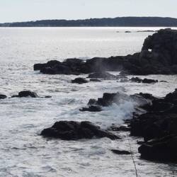 Waves on the rocks south of the viewpoint.