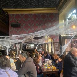 The US Halloween decorations have inveigled the UK pubs