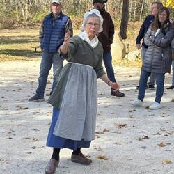 Our tour guide speaking about the battle of Concord Bridge
