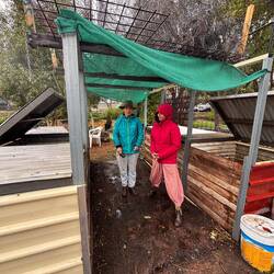 Zie and Jan check out compost bins