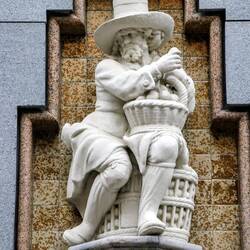 A landmark: a statue of an eggs seller.