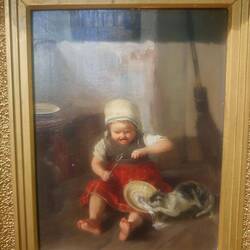 Франц Гейсслер (1845-1920) Дитя с кошкой. Конец ХІХ в.