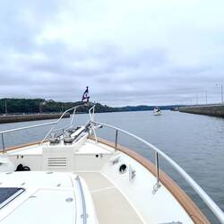Departing Pickwick Lock... our last major lift for the trip. It's all downhill from here.