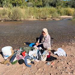 Washing at the riverside