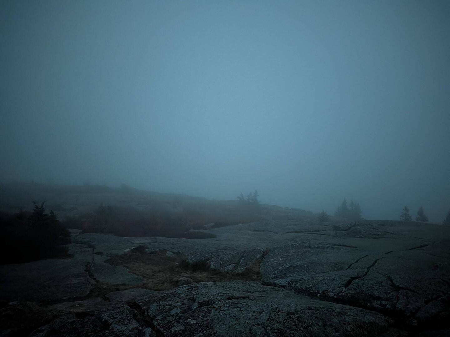 The top of Cadalac Mountain, very foggy