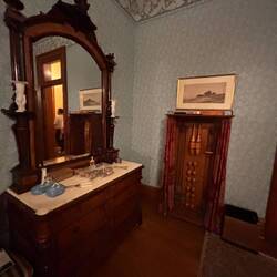 Master bedroom with workout equipment