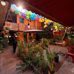 Der geschmückte Innenhof des sehr schönen Airbnbs