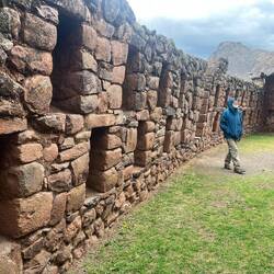 Most buildings have many of these trapezoidal niches used for sacred icons