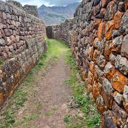 The street through an old village