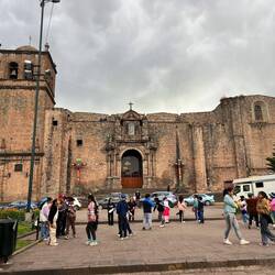 Children dancing in front of the church of San Francisco