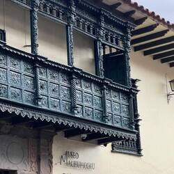 Old colonial balcony- unfortunately the Machu Picchu museum was closed...