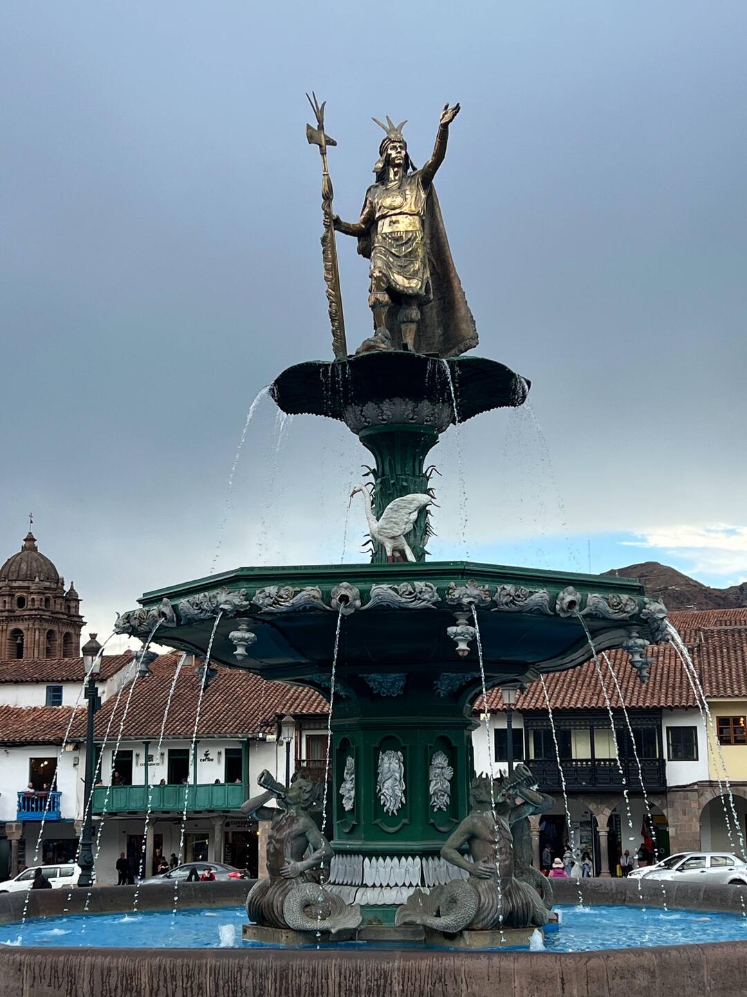 Cusco, plaza de Armas. The proud Inca emperor Pachacuti.