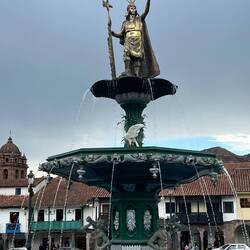 Cusco, plaza de Armas. The proud Inca emperor Pachacuti.