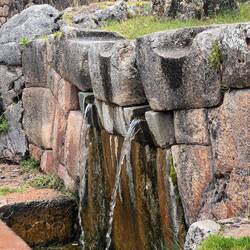 The spring of sacred source water in Puka Pukara