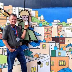 Mark 'feeding' the Prince the beer. 😆