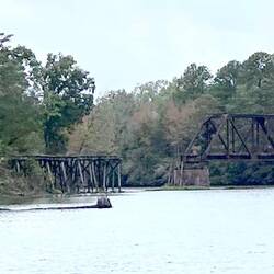 The old Columbus & Greenville Railroad bridge over the Tombigbee River near Waverley Ferry Cutoff