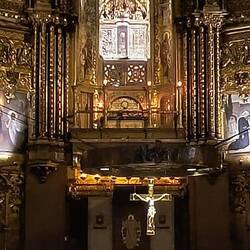 Black Modonna seen from inside the church. (inside the little tiny square)