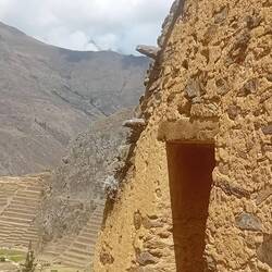At the stores: shese stone pegs served to rig the main roof beams with ropes