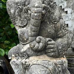 Elephant carvings are very common and depict Ganesha, a most revered deity in Hinduism