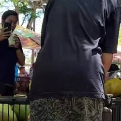 Prepping the coconut - all fingers still intact at the end!