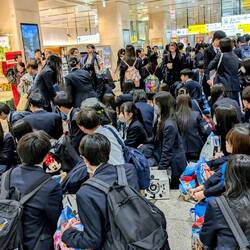 School kids at Kyoto station