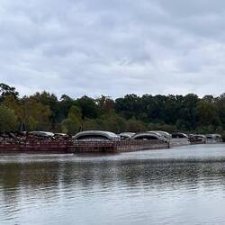 I spy some barges loaded with metal scrap lurking up a Tombigbee side-channel