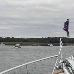 Five of us wait in the pool