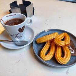 Still trying to find the best hot chocolate in Spain. It's a tough job, but I'll do it.