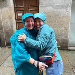 We met Kallen in O Cebreiro, and shared this beautiful, emotional moment as she entered the square.