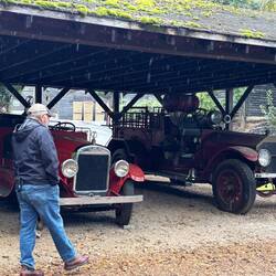 REO Speedwagon fire truck on left 1924