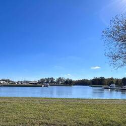 It's a long walk from our dock around to the office to book the courtesy car