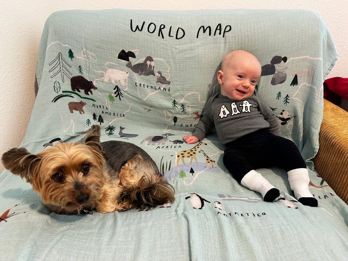 Ollie is 3 months old shown here with his bro Bennie