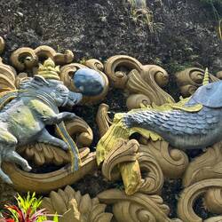 Boar football! Unicorn fish! Hindu Noah's ark story has god Wisnu's fish avatar guide ark to safety