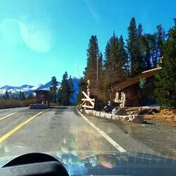 Parkeingang Yosemite NP verwaist