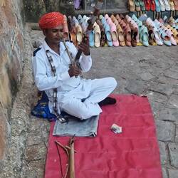 Playing the shepherd instrument..a beautiful sound