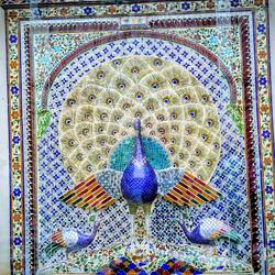 Beautiful mosaic of peacock