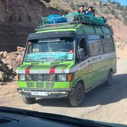 No space in the car, then we go on the roof