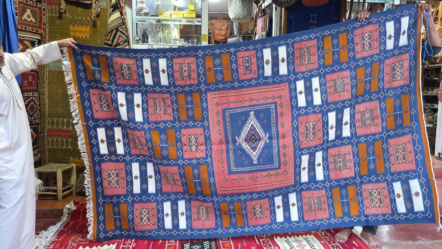 Beautiful Berber carpets woven in the winter months